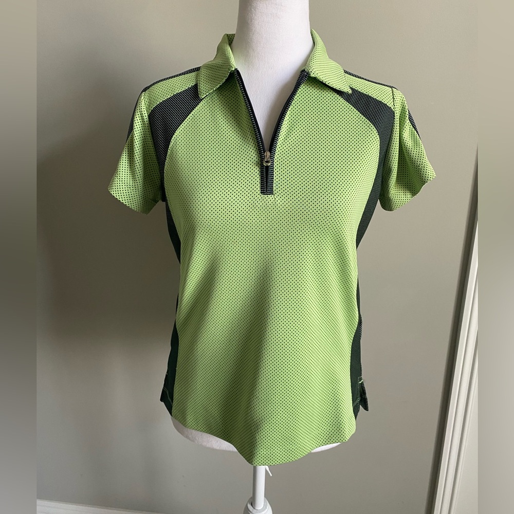 Tail Size Medium Light Green Zip Polo Top - Women's Active Shirt Golf Outdoor